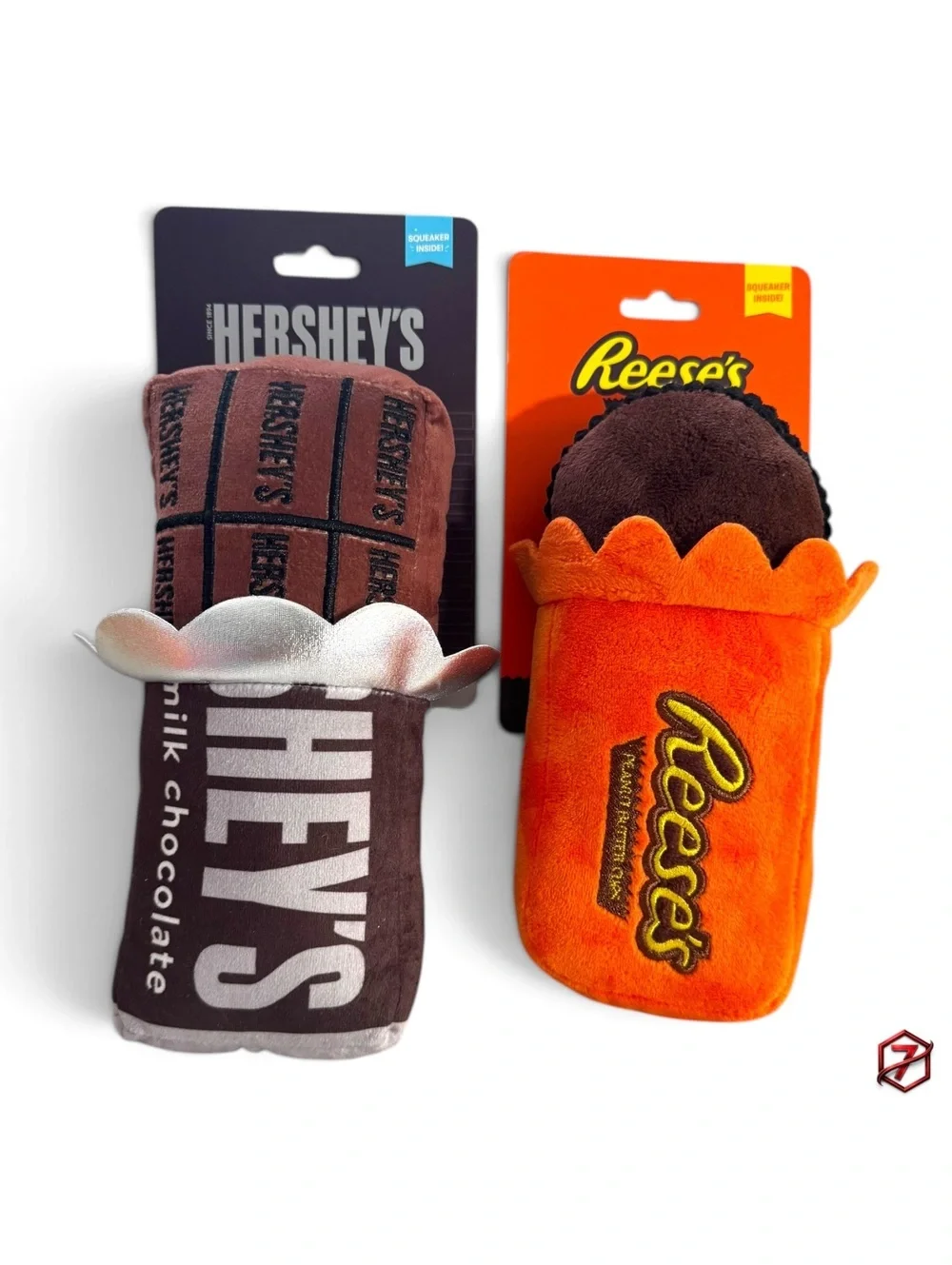 Hershey’s & Reese’s Dog Toy 2-Piece Plush Squeaker Bundle New Candy Toys